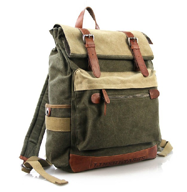 mosterd Aanpassen regen Vintage canvas backpack, laptop backpack - UnusualBag