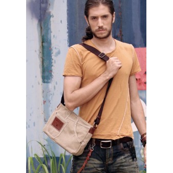 khaki male shoulder bag