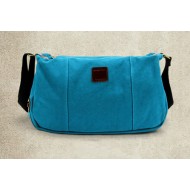Canvas messenger bags for school, blue shoulder bag