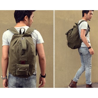 army green classic canvas rucksack