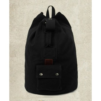 black Cotton canvas backpack