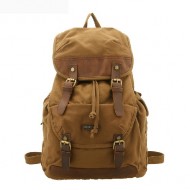 Canvas rucksack, leather and canvas rucksack