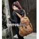 womens leather and canvas rucksack