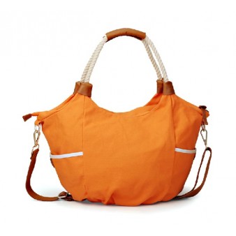 orange canvas shoulder bag schoolbag