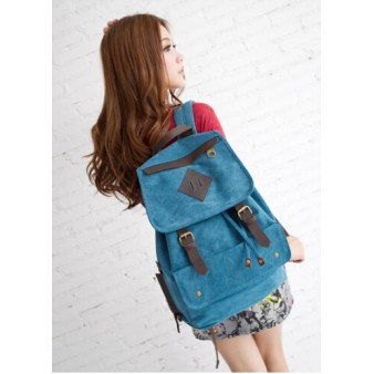 blue vintage backpack