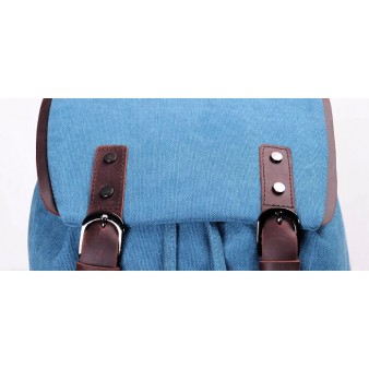 canvas rucksack backpack for school blue