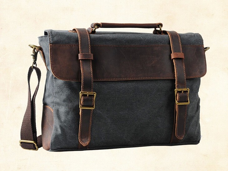 Tenacitee Living In Delaware with West Virginia Roots Grey Brushed Canvas Messenger Bag