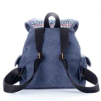 blue  canvas backpack
