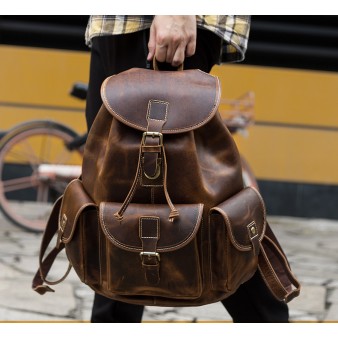 Retro Genuine Leather Climate Backpack