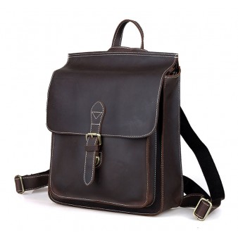 Prevalent Current Rucksack, Genuine Leather Backpack For School