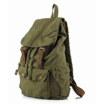 army green casual backpack
