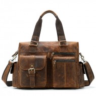Retro Travel Shoulder Bag, Leather Messenger Bag