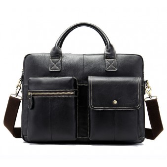 BLACK Quality Leather Laptop Bags