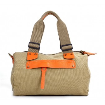 khaki canvas satchel bag for women
