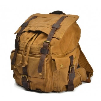 Canvas knapsack backpack, canvas rucksack vintage