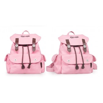 pink small canvas backpack purse