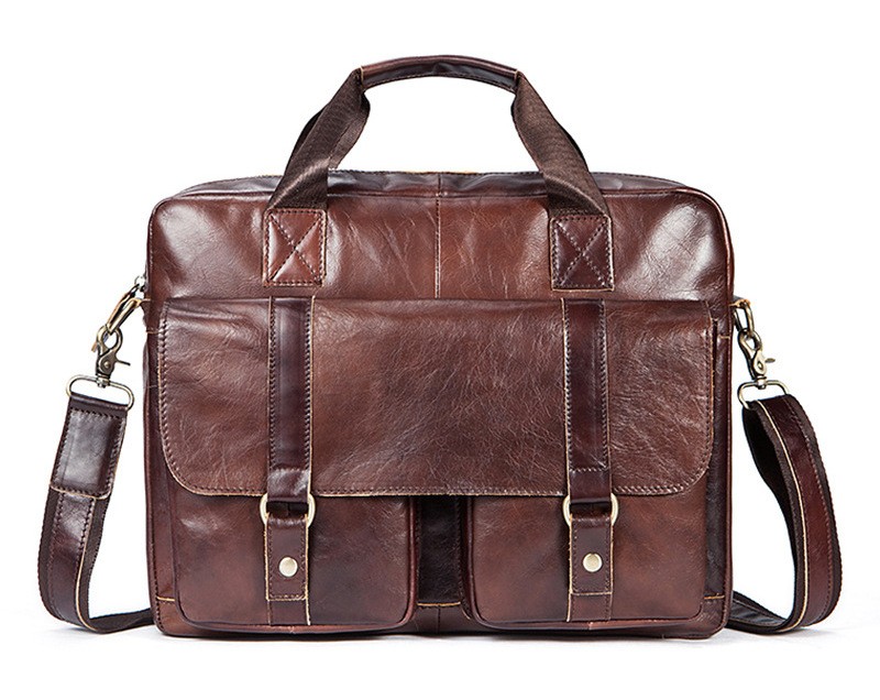 Classic Leather Shoulder Bag, Business Messenger Bag - UnusualBag