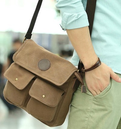 Canvas satchel bag for men, canvas shoulder bags for school - UnusualBag